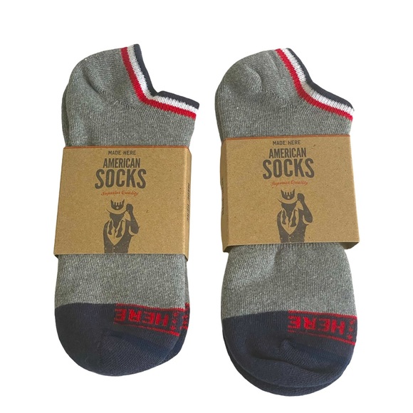 Made Here Accessories - 2x NWT MADE HERE Main Street No Show Heather Grey Unisex Cotton Socks, L/XL